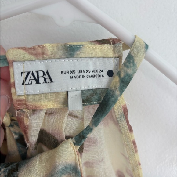 Zara Tie Up Halter Multicolour Tie-Dye Top - Picture 5 of 8